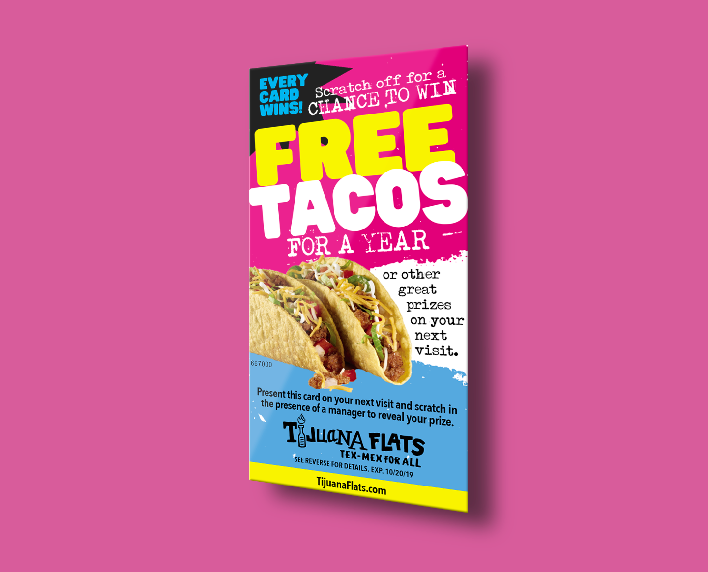 Image showing scratcher from Tijuana Flats promoting discounts